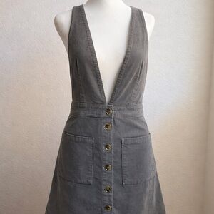 Show Me Your MuMu Grey Button-Front Midi Dress